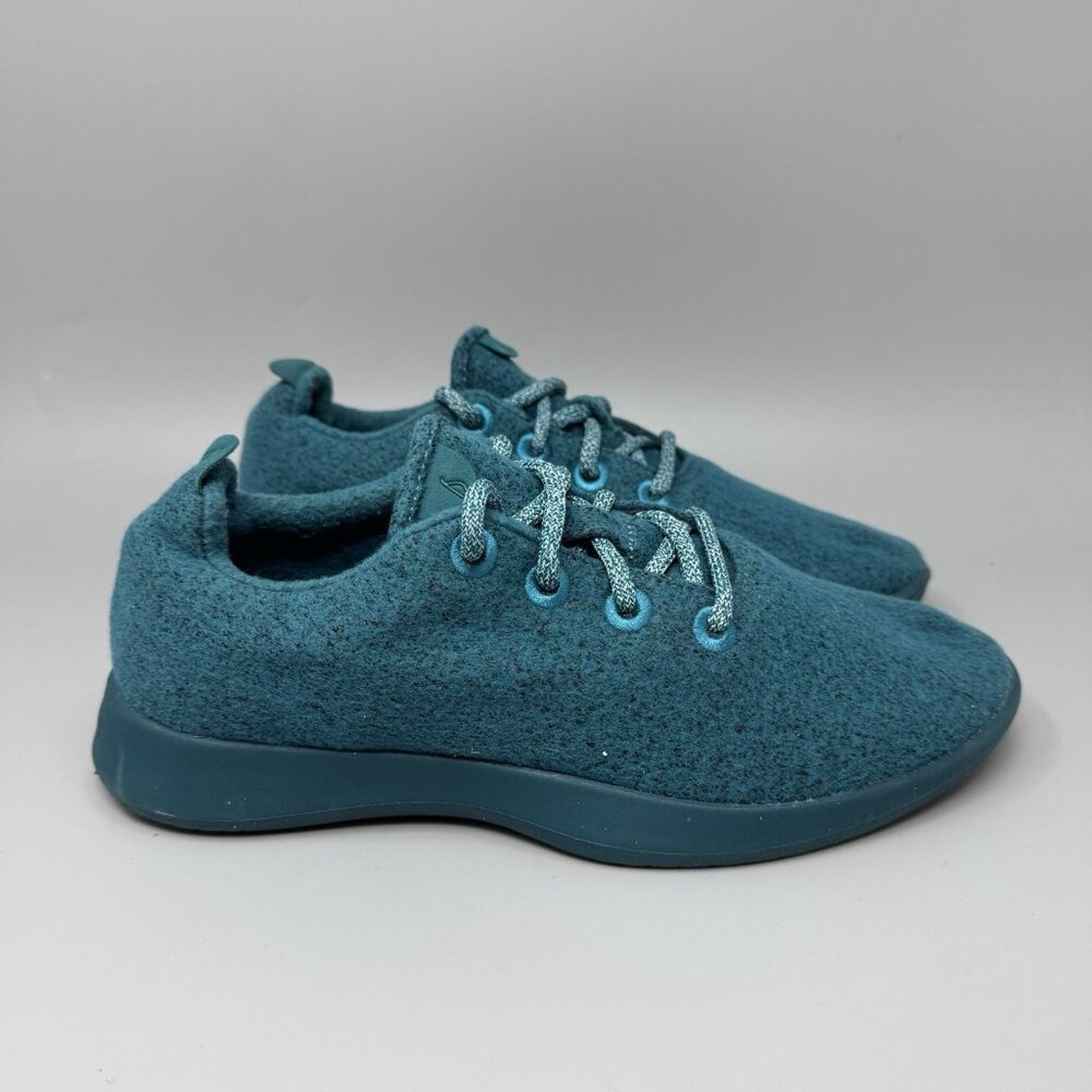 Womens Allbirds Wool Runners Blue Teal Lace Up Athletic Shoes Sneakers Size 10